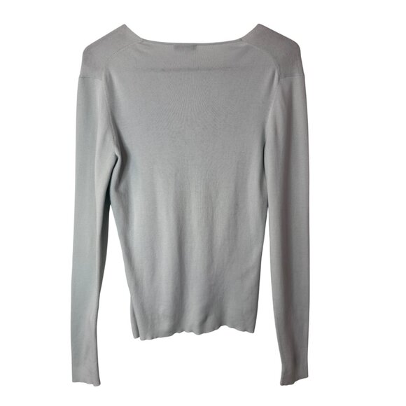 Boss Hugo Boss light blue slim fit V-neck long-sleeve knit top size L - Picture 3 of 7